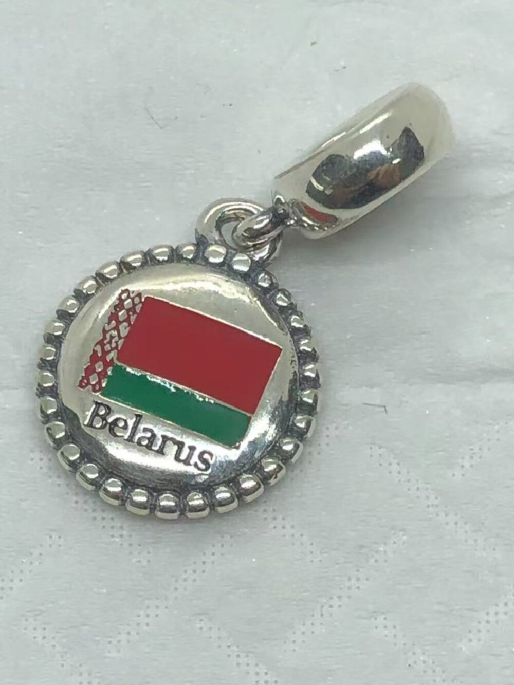 ✨ ✨PANDORA Country Of Belarus EXCLUSIVE Flag Enamel Dangle CHARM - Picture 2 of 3